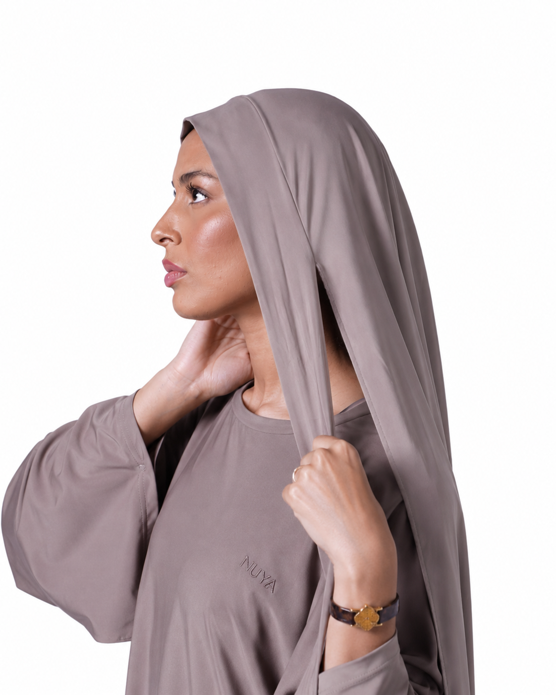 Tie swim hijab – Taupe