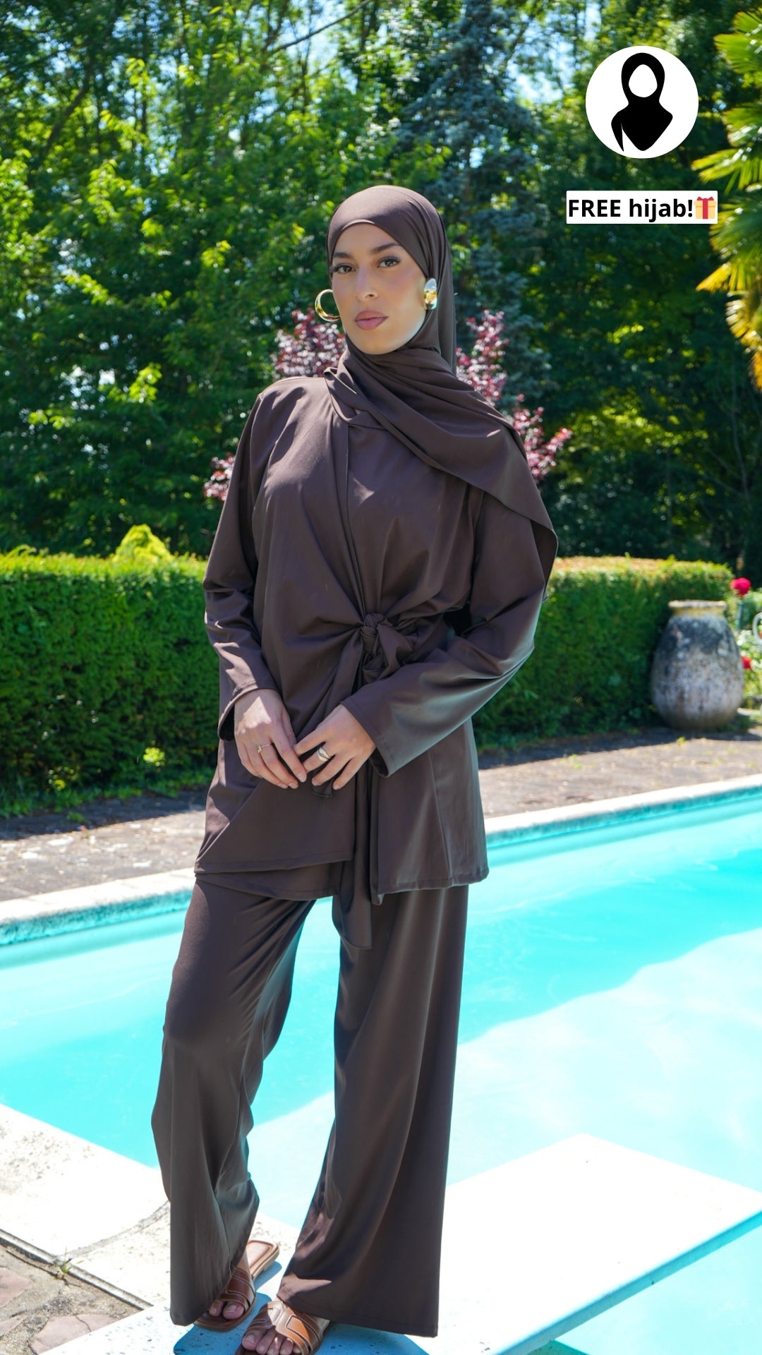 Brown Bow Burkini