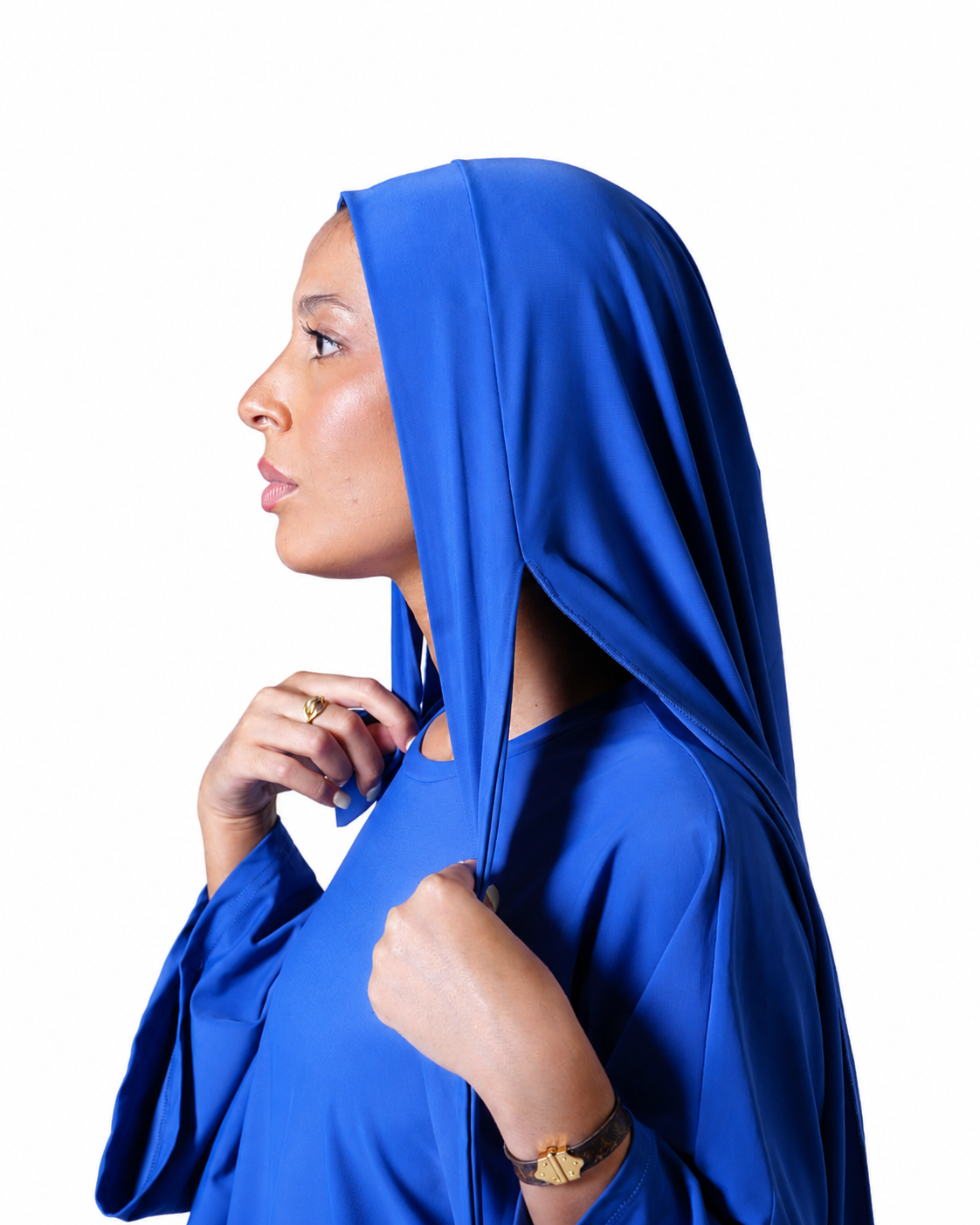Hijab de bain à nouer-Bleu indigo