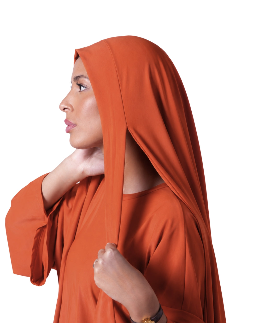Tie swim hijab – Terracotta